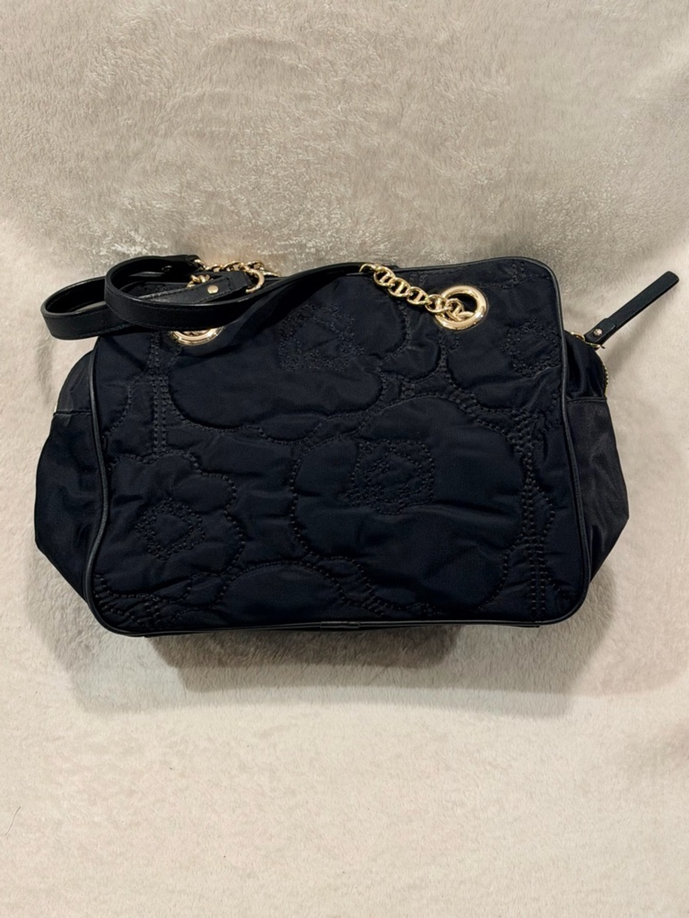 Perfect grab n go Kate Spade shoulder bag quilted nylon black chain strap purse - Picture 9 of 9